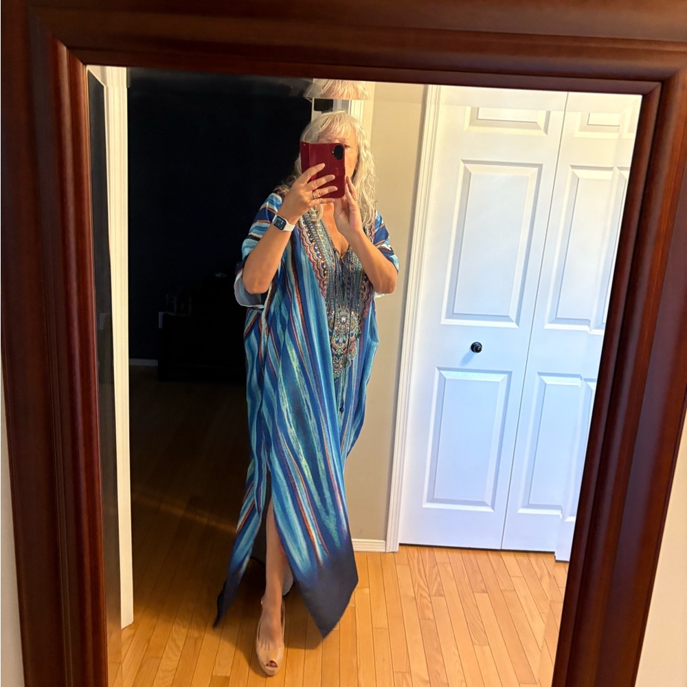 Vibrant Multicolor Maxi Kaftan Dress